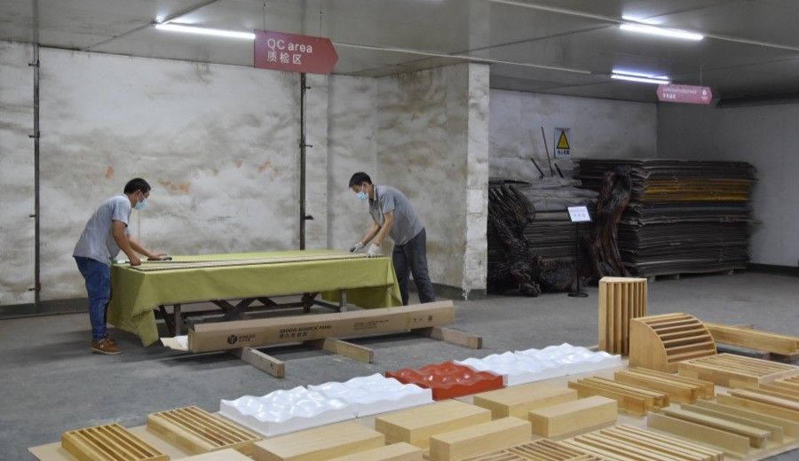 Guangzhou Wuyang Yiguan Acoustic Materials Co., Ltd. خط إنتاج الشركة المصنعة